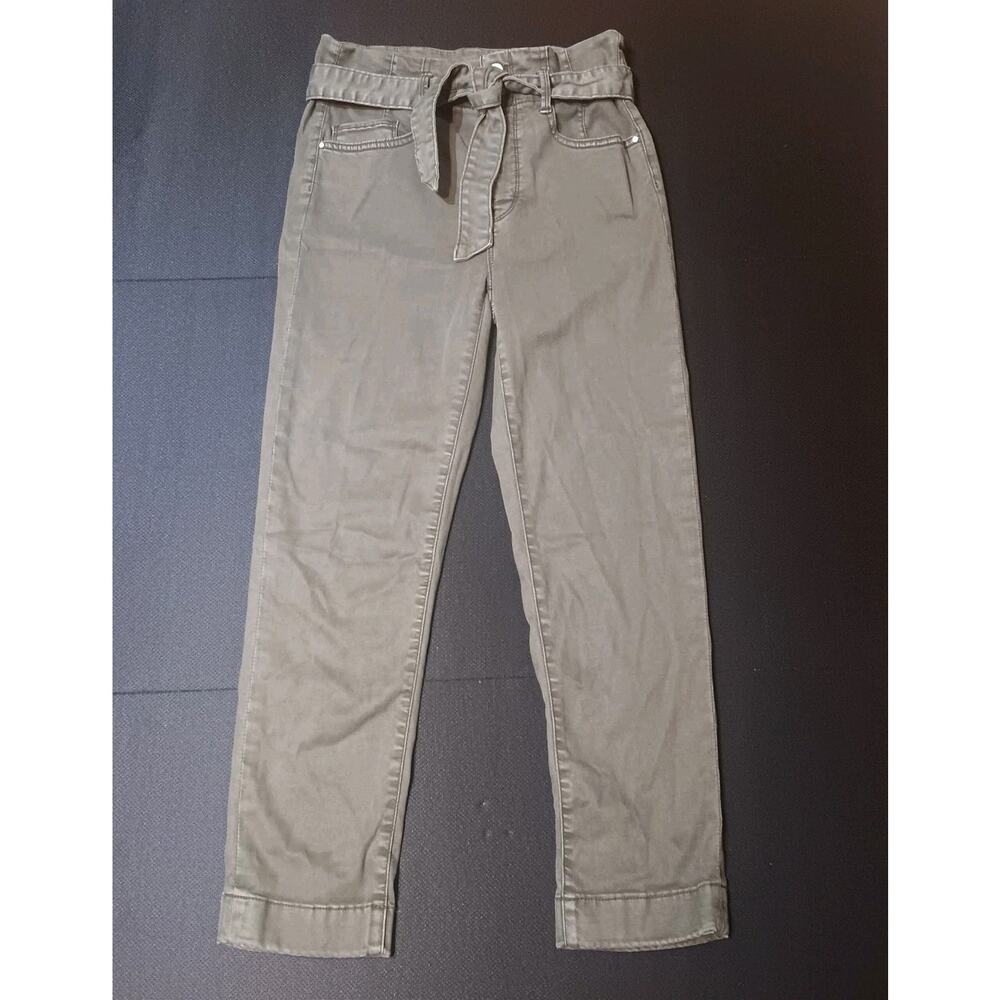 WHBM White‎ House Black Market Size 4 The Slim Crop OLIVE Denim High Rise Jeans